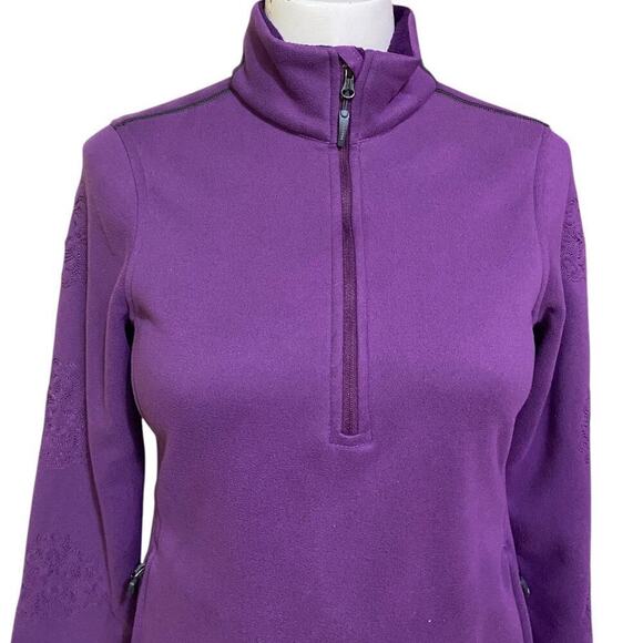 Womens Marmot Floral Stitch- Pull Over Top 1/4 Zip Size S - Picture 2 of 9